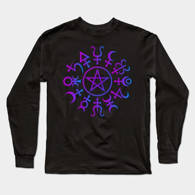 Alchemy Pentacle Long Sleeve T-Shirt by RavenWake